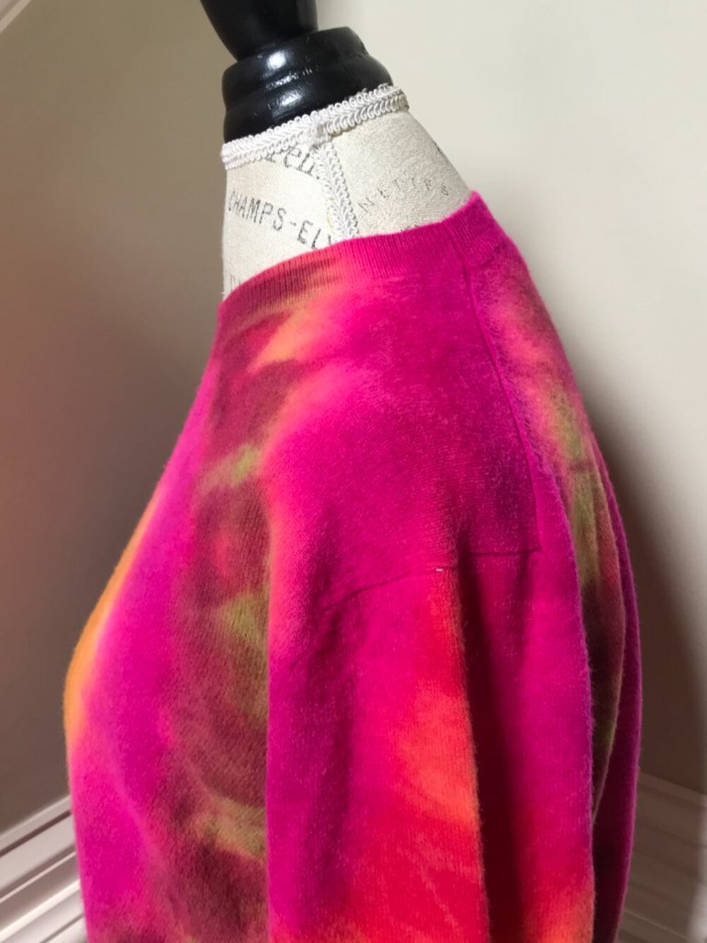 The Elder Statesman Tunnel Tie Dye Sweater Womens Medium Pink Crew Neck Jumper - Picture 9 of 12